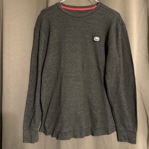 Ecko Unlimited Men’s Dark Gray Crewneck Thermal with Red Size Tab